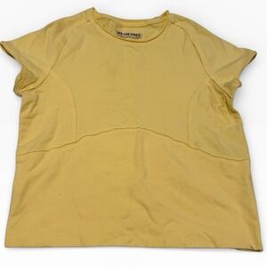 We The Free Shirt Women's Medium Fitted Crop Top Yellow Protagonist Tee ECU